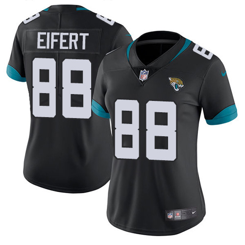 Nike Jacksonville Jaguars 88 Tyler Eifert Black Team Color Women Stitched NFL Vapor Untouchable Limited Jersey